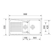 GRAWA PT4-9910A BEIGE gránit mosogató 990x500mm