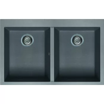   Elleci Quadra 350 gránit mosogató M73 Titanium 790x500/220mm