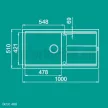 Elleci Best 480 gránit mosogató G48 Cemento 1000x510mm