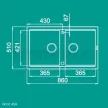 Elleci Best 450 gránit mosogató M79 Aluminium 860x510/200mm