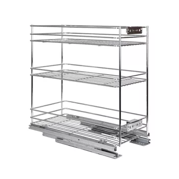   Fémrács 24272.300 csillapított fenéklapra szerelhető 3 részes kihúzható polc 245x510x475mm KRÓM