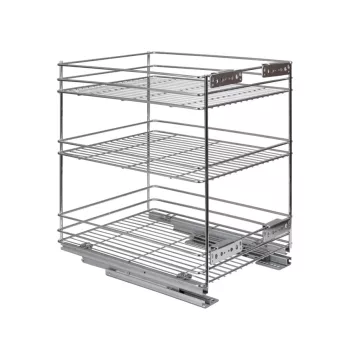   Fémrács 24273 csillapított fenéklapra szerelhető 3 polcos 345x510x475mm Króm