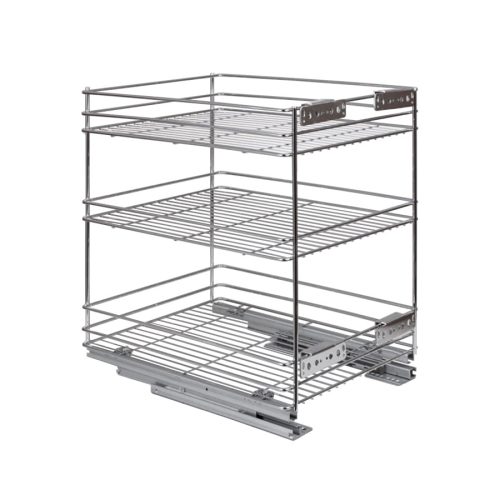 Fémrács 24273 csillapított fenéklapra szerelhető 3 polcos 345x510x475mm Króm
