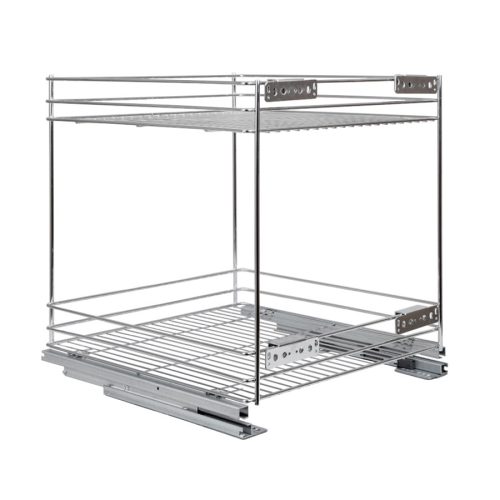 Fémrács 24271 csillapított fenéklapra szerelhető 2 polcos 445x510x475mm Króm