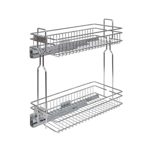 Fémrács HFR300 oldalra szerelhető teljes kihúzású csillapított 220×545×468mm Króm