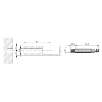 Spiral Lock Excenter szár M8/55mm