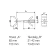 Munkalap összehúzó vasalat  6x65mm Cink