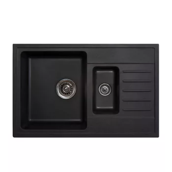   Quadro plus 1.5D XGranit Fekete mosogató 780x500/195/130mm 158549
