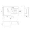 Quadro plus 1.5D XGranit Bézs mosogató 780x500/195/130mm 158551