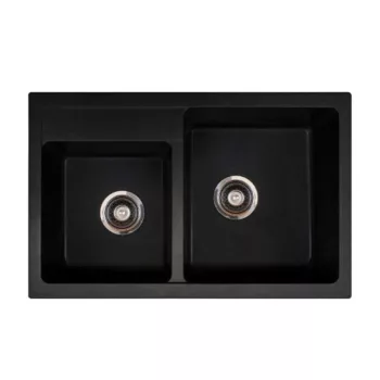  Quadro plus 2D XGranit Fekete szemcsés mosogató 780x500/195/195mm 171004