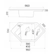 Diamond XGranit Fekete mosogató 960x510/200/45mm 190590