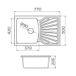 Quadro Plus XGranit Fekete mosogató 770x500/190mm 137410