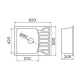 Quadro M XGranit Bézs mosogató 620x500/190mm 144120