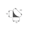 ZOBAL Vízzáró profil LP-15 15x15mm Alumínium Eloxált alu 3500mm