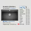BLANCO ETAGON 8 antracit Silgranit tartozékkal, excenter nélkül, InFino lefolyóval