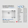 BLANCO ETAGON 8 fehér Silgranit tartozékkal, excenter nélkül, InFino lefolyóval