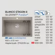 BLANCO ETAGON 8 tartufo Silgranit tartozékkal, excenter nélkül, InFino lefolyóval