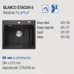 BLANCO ETAGON 6 kerámia mosogatótálca, fekete, excenter nélkül