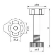 Szekrényláb 80mm OPES Fekete szétszedhető  75-95mm műanyag