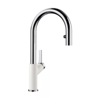   BLANCO CARENA-S Vario csaptelep kihúzható fejjel, zuhanyváltóval, fehér/króm, magas nyomású