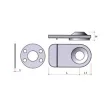 Bútorzár SR08 Üvegajtó adapter 74mm Fekete KIFUTÓ!