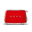 SMEG retro 2x2-szeletes kenyérpirító, piros
