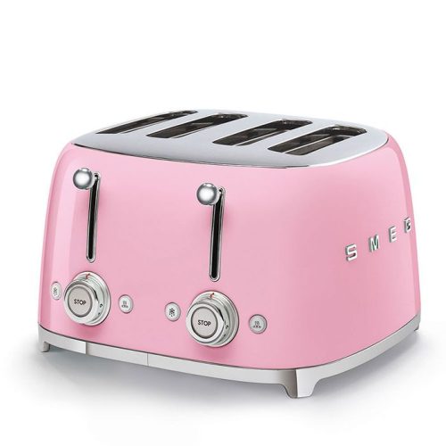 SMEG retro 2x2-szeletes kenyérpirító, rózsaszín