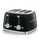 SMEG retro 2x2-szeletes kenyérpirító, fekete