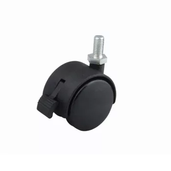 Bútorgörgő 40mm M8x15mm Menetes Fékes 30kg Fekete