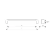 Bútorfogantyú PECA 256mm Króm/Nemesacél imitáció Tulip