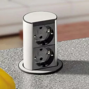   Konnektor Munkalapba süllyeszthető ELEVATOR Inox 2x230V +2m kábel