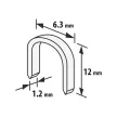 Tűzőkapocs - 1,2 x 6,3 x 12 mm 1000 db Handy