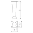 Bútorláb StrongLegs FS002, 80mm Szatén króm