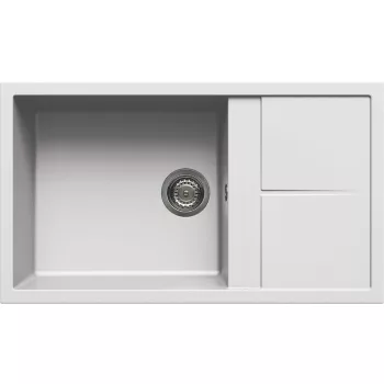 Elleci Unico 410 Gránit mosogató G68 Bianco 860x500/200mm