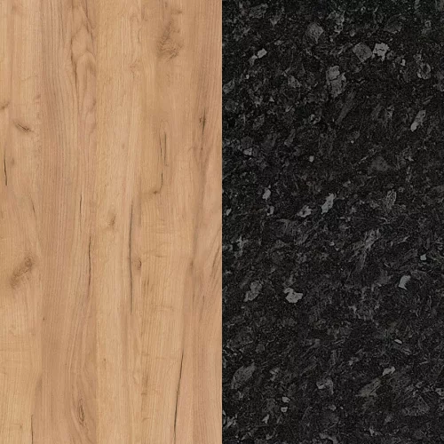 Konyhai hátfal K003 PW/K210FP CR Arany Craft Oak/Black Flint 4100x640x8mm