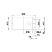 BLANCO AXIA III 5 S-F antracit üveg tart. exc. 523231