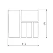 Evőeszköztartó SKY ANTARO 500/60 (516x474mm) antracit