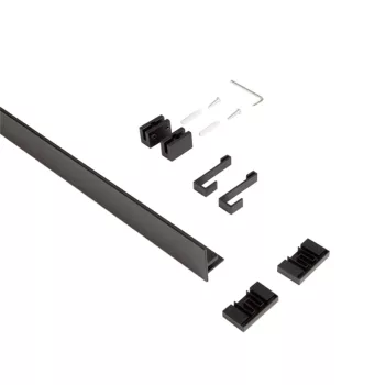   Konyhai fémrács PRATIKA faliprofil 2db akasztóval 600x40x22mm Fekete
