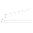 Konyhai fémrács PRATIKA faliprofil 2db akasztóval 600x40x22mm Fekete