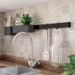 Konyhai fémrács PRATIKA faliprofil 2db akasztóval 600x40x22mm Fekete