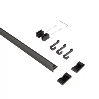   Konyhai fémrács PRATIKA faliprofil 2db akasztóval 900x40x22mm Fekete