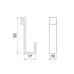Konyhai fémrács PRATIKA Szimpla akasztó 10x52x17mm Fekete