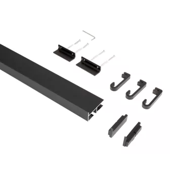   Konyhai fémrács HORIZON falipolc 3db akasztóval 600x30x60mm Fekete