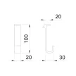 Konyhai fémrács HORIZON BIG Akasztó 3db 20x100x30mm Fekete