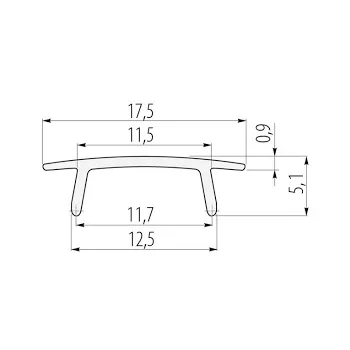 GTV GLAX LED profilhoz takaróbúra opál/fehér 3000mm