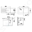BLANCO FAVUM 45 S Silgranit Fekete mosogatótálca 860x435mm tartozék nélkül, excenter nélkül