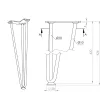 Asztalláb Drót 420mm Fehér fényes STRONG 4db/grn