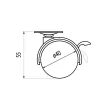 Bútorgörgő 40mm Talpas Fékes 06107 25kg Fekete