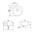 EVIDO Tondo kerek gránit mosogató, 505 mm, antracit 105560