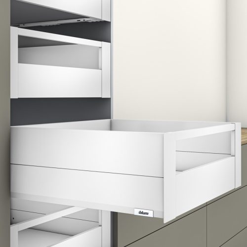 MerivoBox 40" E magasságú BOXCAP Belső fiók, fém előlappal 500mm-es Selyemfehér 40kg
